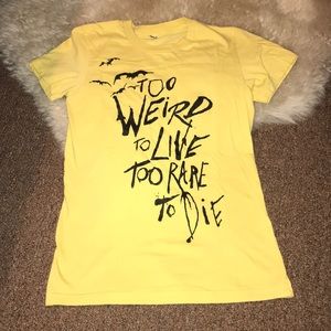 Tops - Hunter s Thompson quote yellow t shirt Tops - Hunter s Thompson quote yellow t shirt